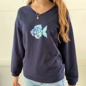 vintage blue v neck sweater